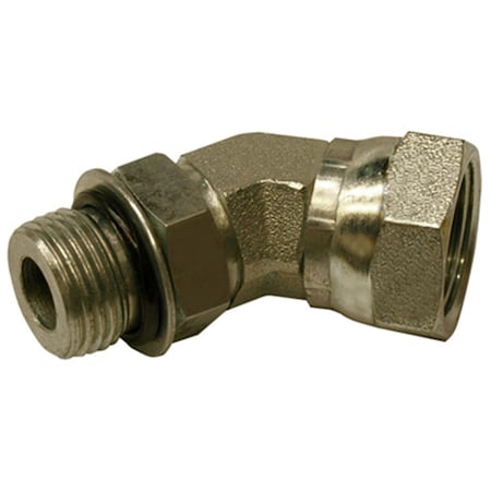 Gizmo 39036238 .50 in. Male o-Ring x .50 in. Female Pipe, 45 Degrees, Swivel Hydraulic Adapter GI2055643
